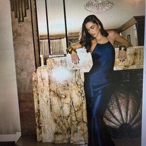 Reformation Jeany Silk Dress Blue - Size S